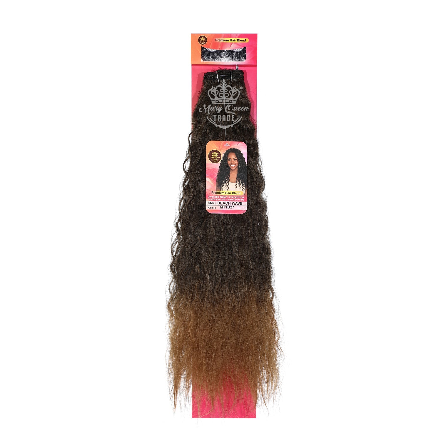 Mary Queen BioProtein™ Beach Wave Hair Extensions – 18"