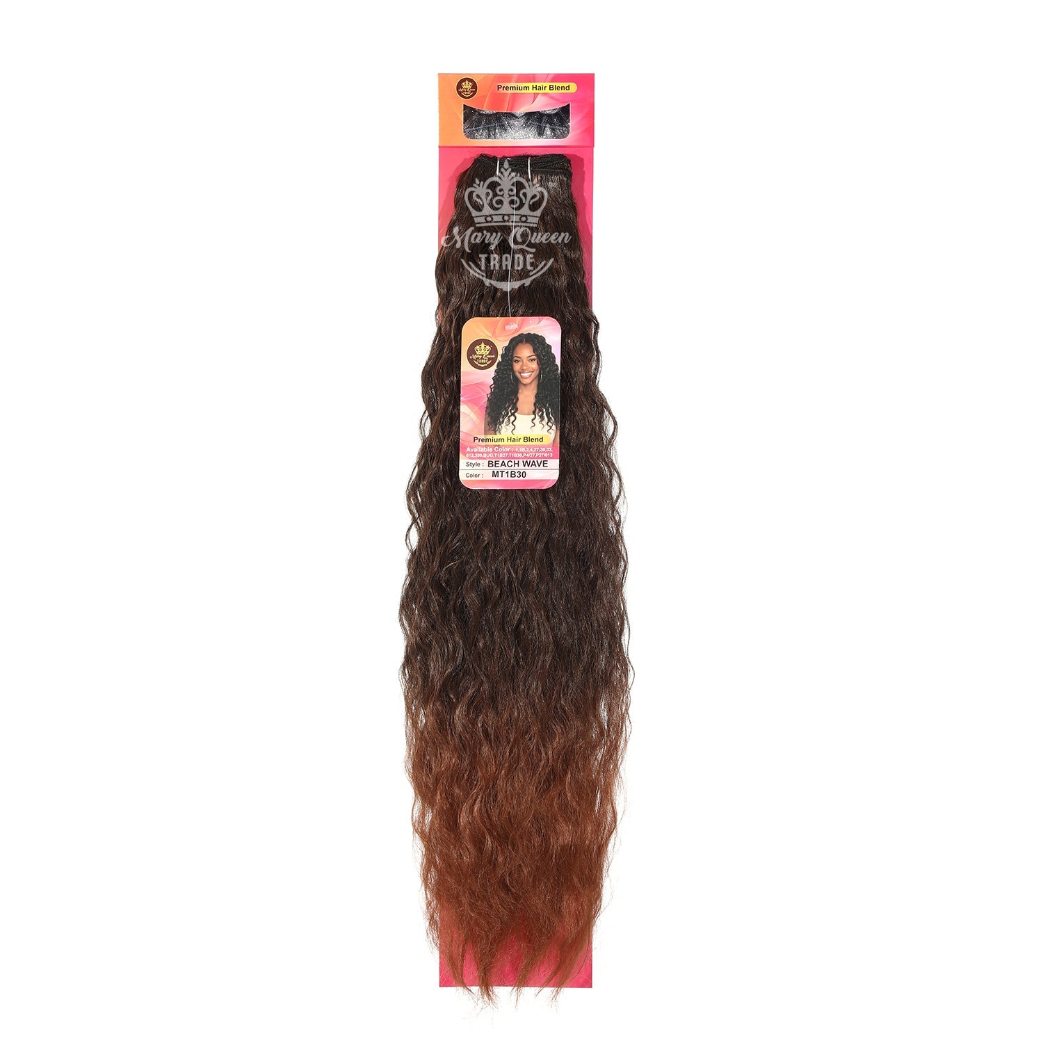 Mary Queen BioProtein™ Beach Wave Hair Extensions – 18"