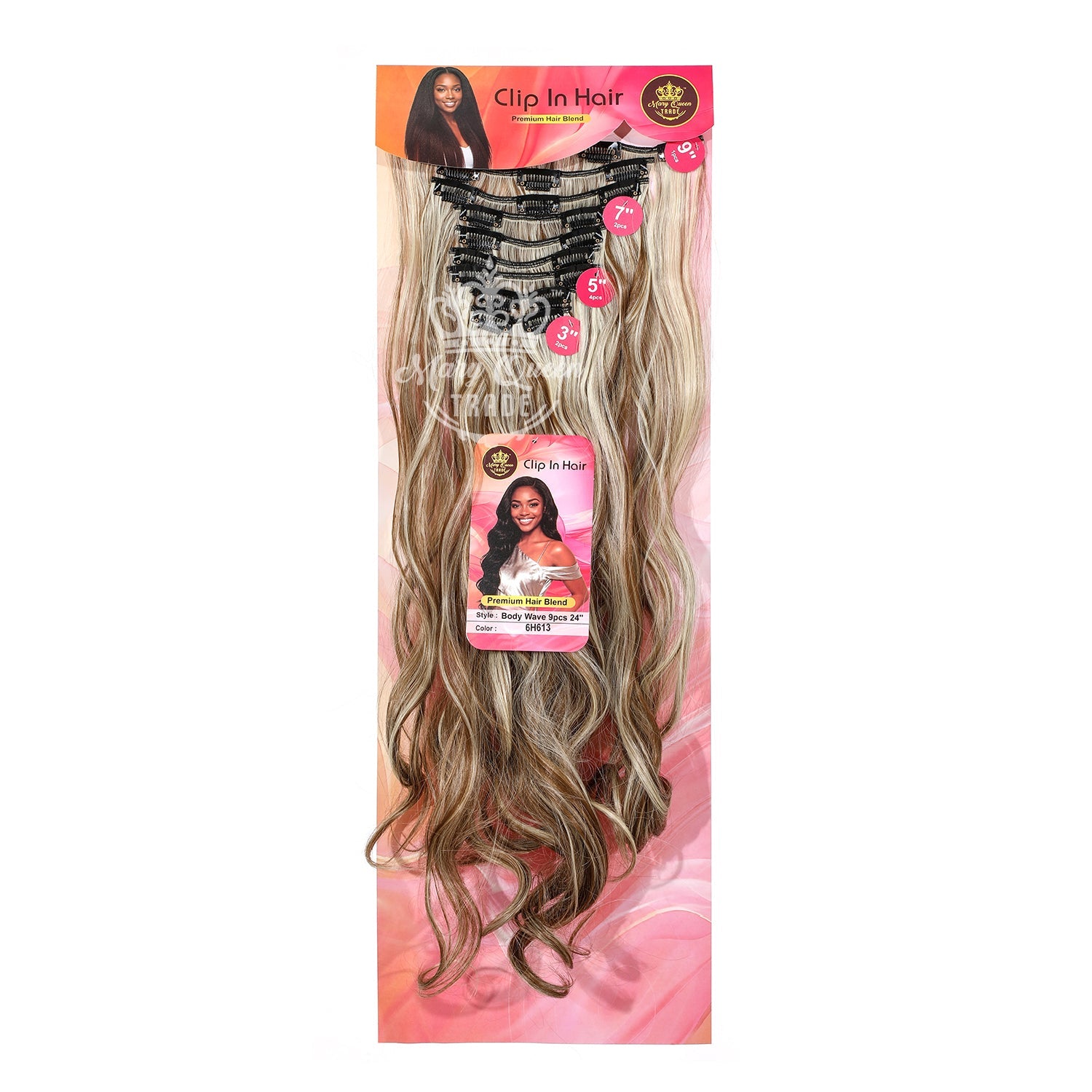 Mary Queen BioProtein™ Body Wave 9-Piece Clip-In Hair – 24"