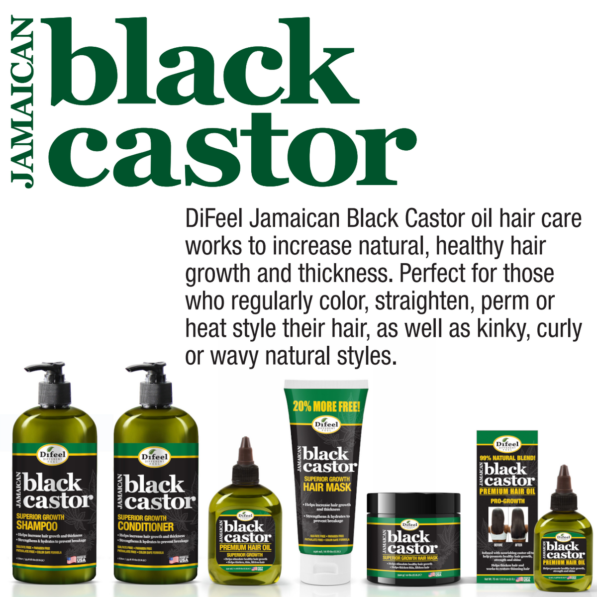 Difeel Superior Growth Premium Hair Oil - Jamaican Black Castor Oil