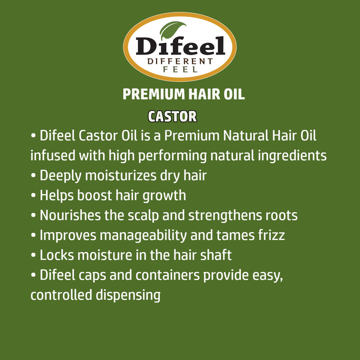Difeel Premium Natural Hair Oil - Castor Oil 7.78oz