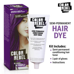 Color Rebel London Semi-Permanent Conditioning Hair Toner - Be Purple