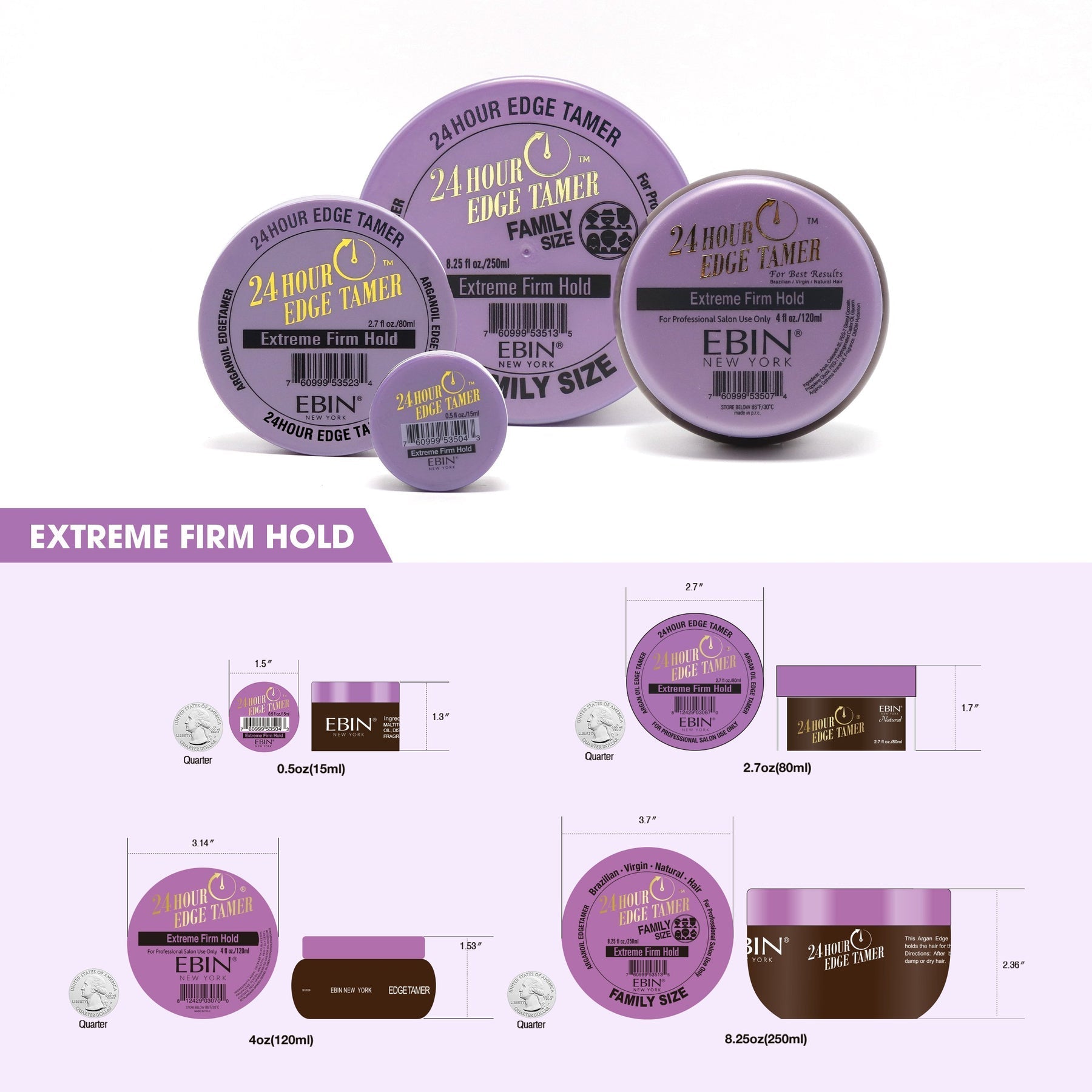 EBIN 24 Hour Edge Tamer Extreme Firm Hold 5.07oz