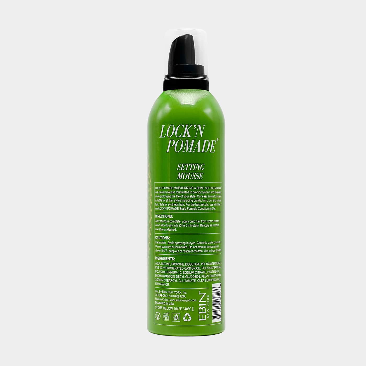 EBIN Braid Formula Moisturizing & Shine Setting Mousse - Olive 2.7oz