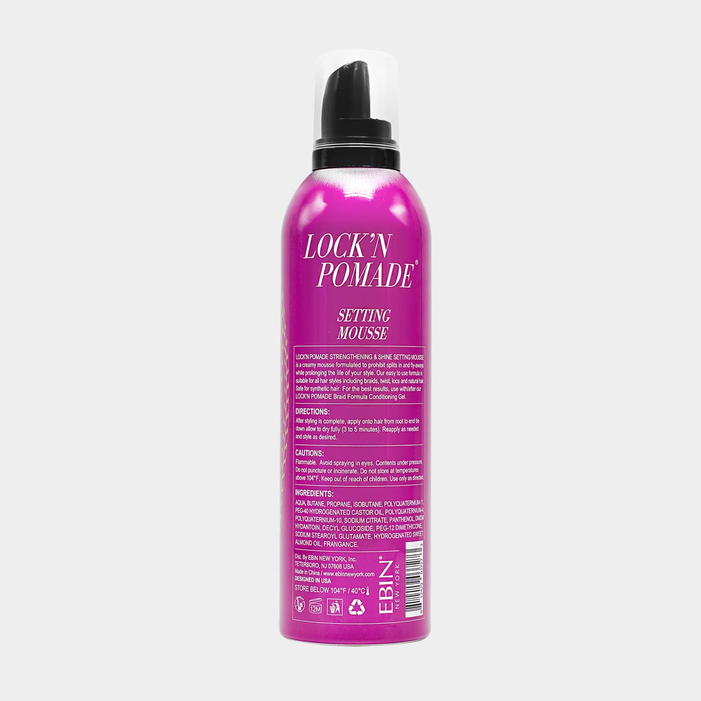 EBIN Braid Formula Strengthening & Shine Setting Mousse - Sweet Almond Oil 12.49oz