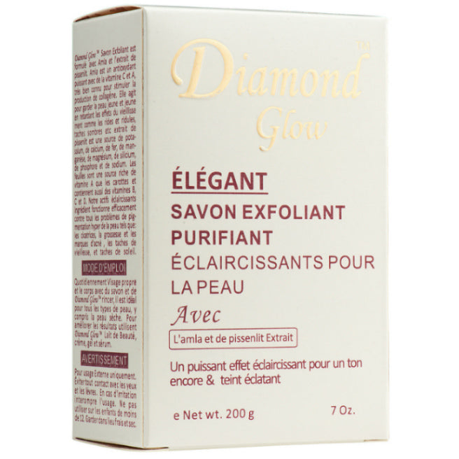 Glow DIAMOND GLOW ® ELEGANT SAVON Exfoliant Purifiant Éclaircissant pour la peau - Authentic Skincare Treatment