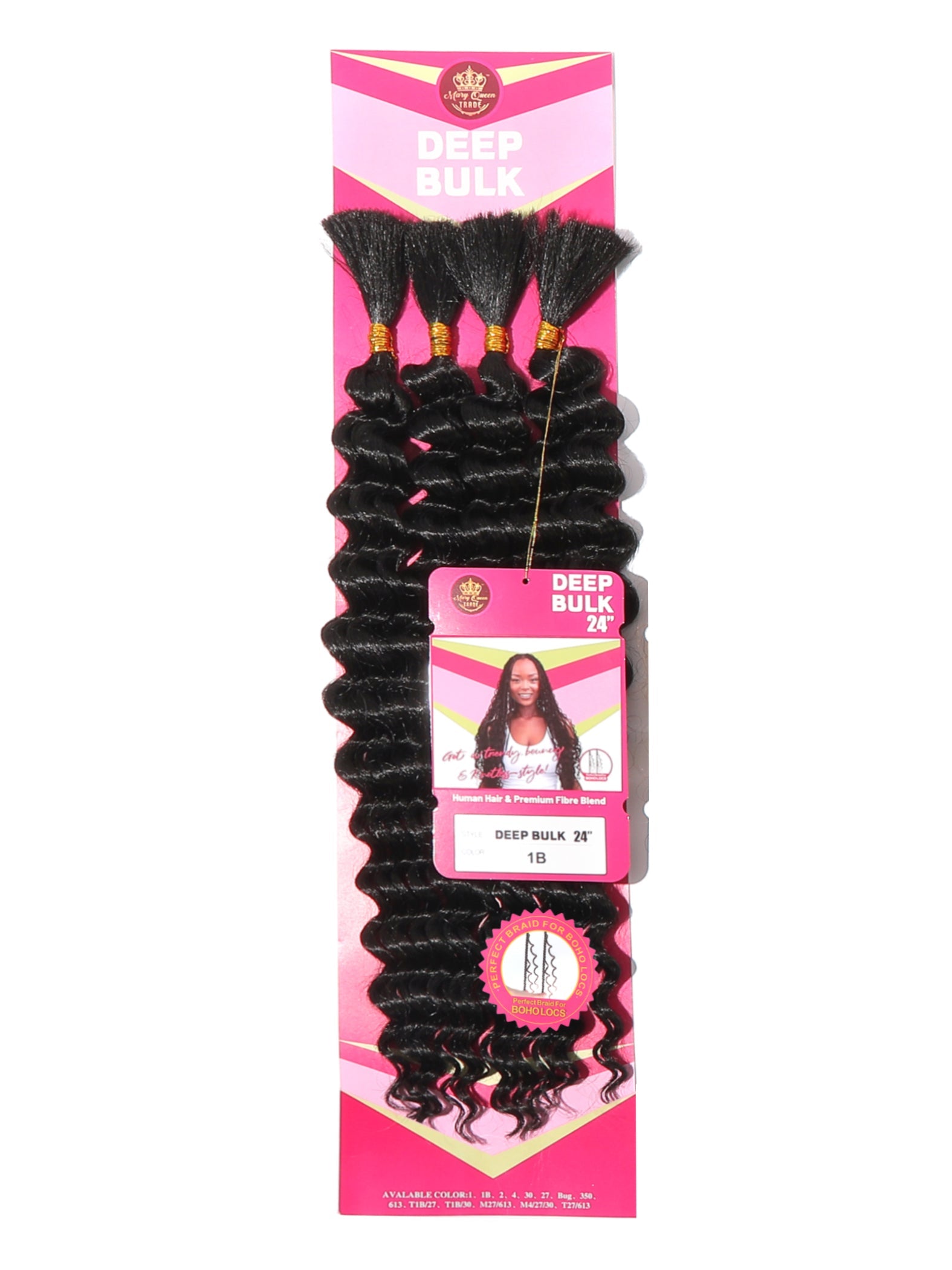 Boho Deep Bulk 24 inch synthetic braiding hair Mary Queen Trade 