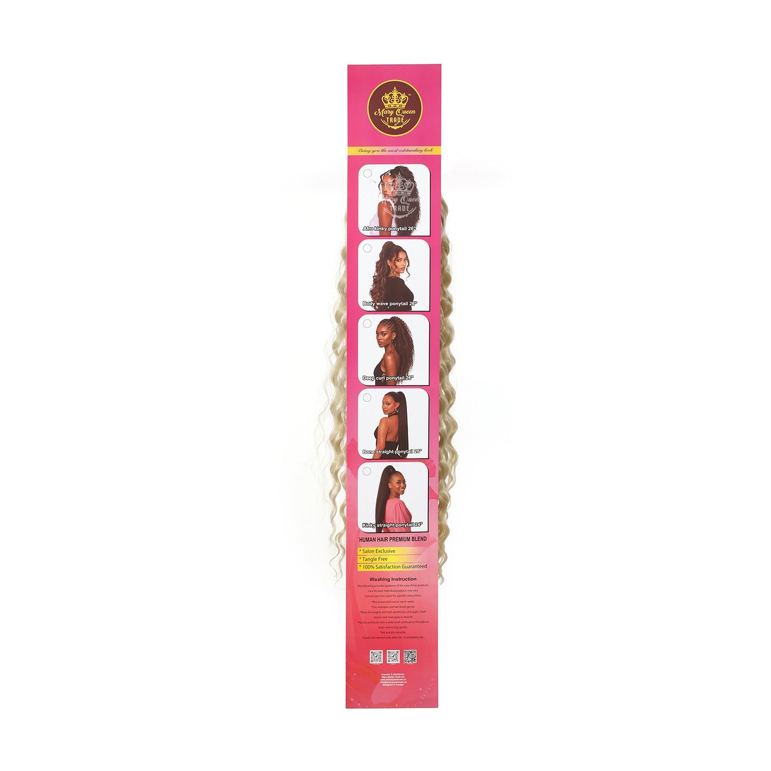 Mary Queen BioProtein™ Deep Curl Hair Extensions – 26"