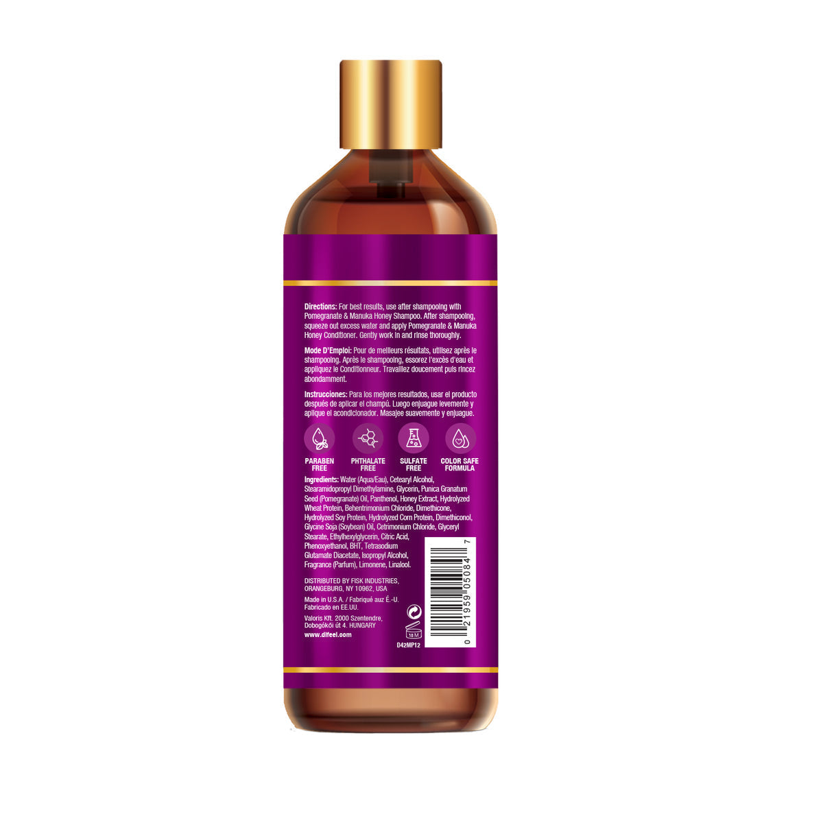 Difeel Pomegranate & Manuka Honey Sulfate Free Conditioner 12oz