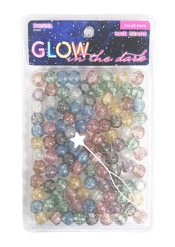 Donna Glow In The Dark Hair Beads - Glitter Mix #5992
