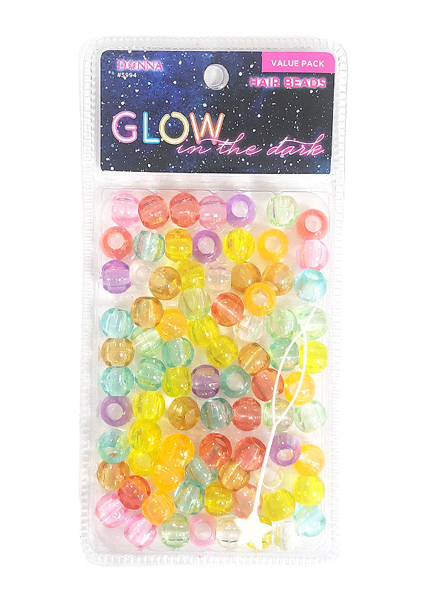 Donna Glow In The Dark Hair Beads - Clear Mix #5994