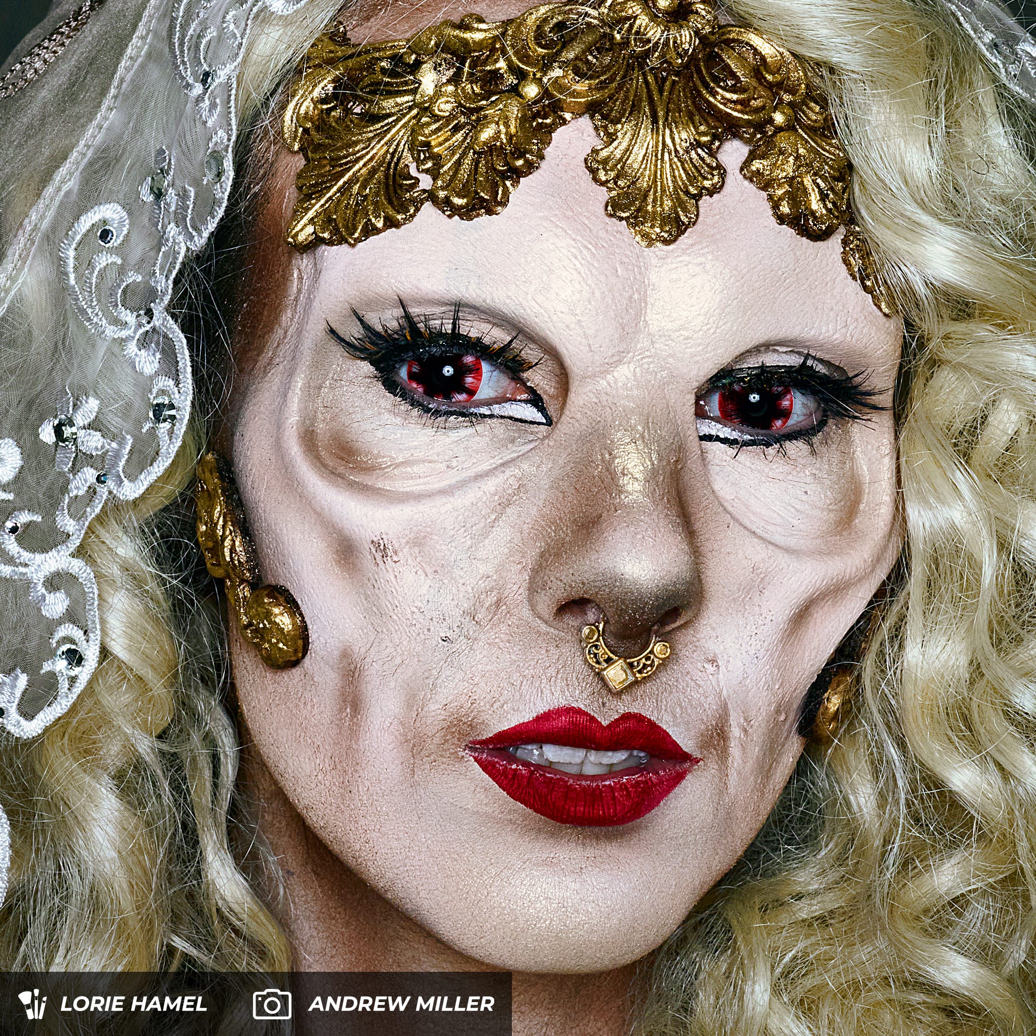 PRIMAL ®  Doom - Red, Black, White Colored Contact Lenses