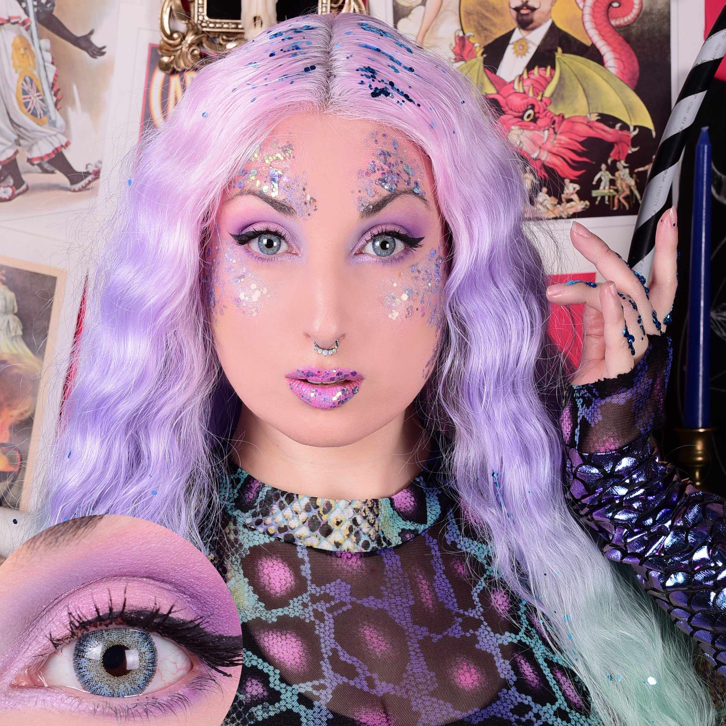 PRIMAL® Dream Ocean - Blue Coloured Contact Lenses