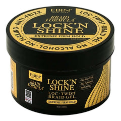 EBIN Braid Formula Lock'n Shine Loc, Twist, Braid Gel - Extreme Firm Hold 8oz