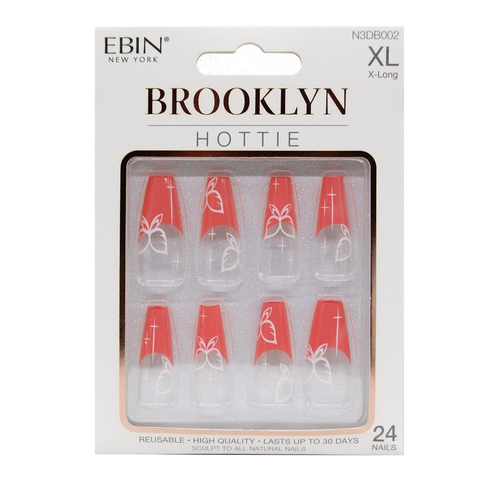 EBIN Press-On Nails Brooklyn Hottie #N3DB002 X-Long