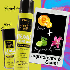 EBIN 24 Hour Tamer Flexible Holding Spray - Move & Bounce