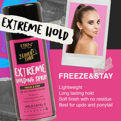 EBIN 24 Hour Tamer Extreme Holding Spray - Freeze & Stay