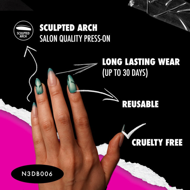 EBIN Press-On Nails Brooklyn Hottie #N3DB007 Long