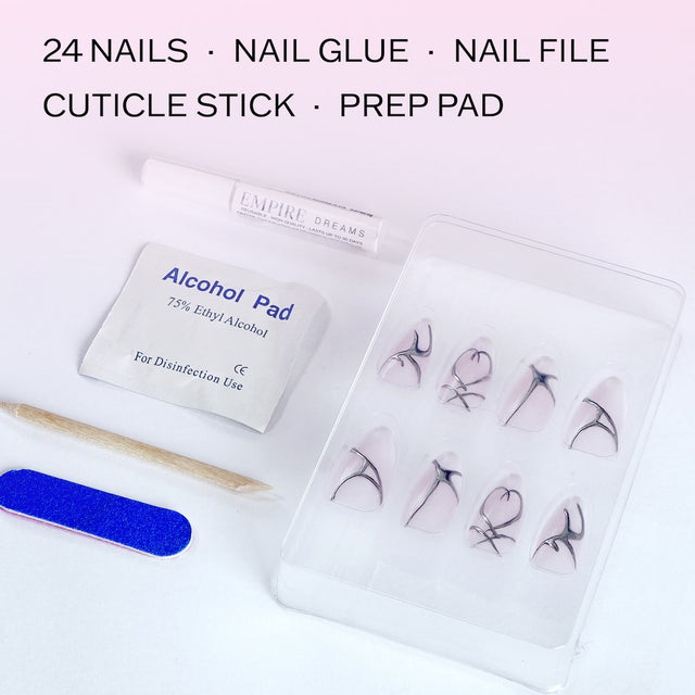 EBIN Press-On Nails Empire Dreams #N3DE005 Long