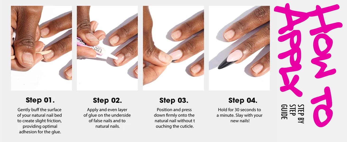 EBIN Press-On Nails Brooklyn Hottie #N3DB001 X-Long