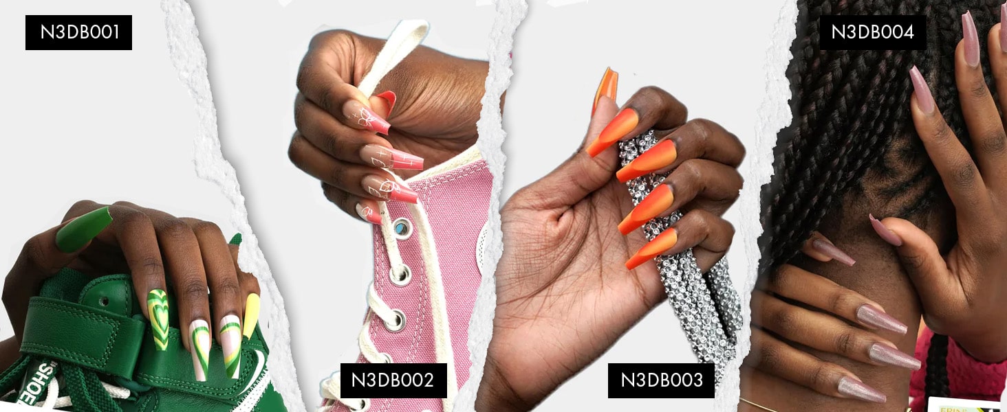 EBIN Press-On Nails Brooklyn Hottie #N3DB006 Long