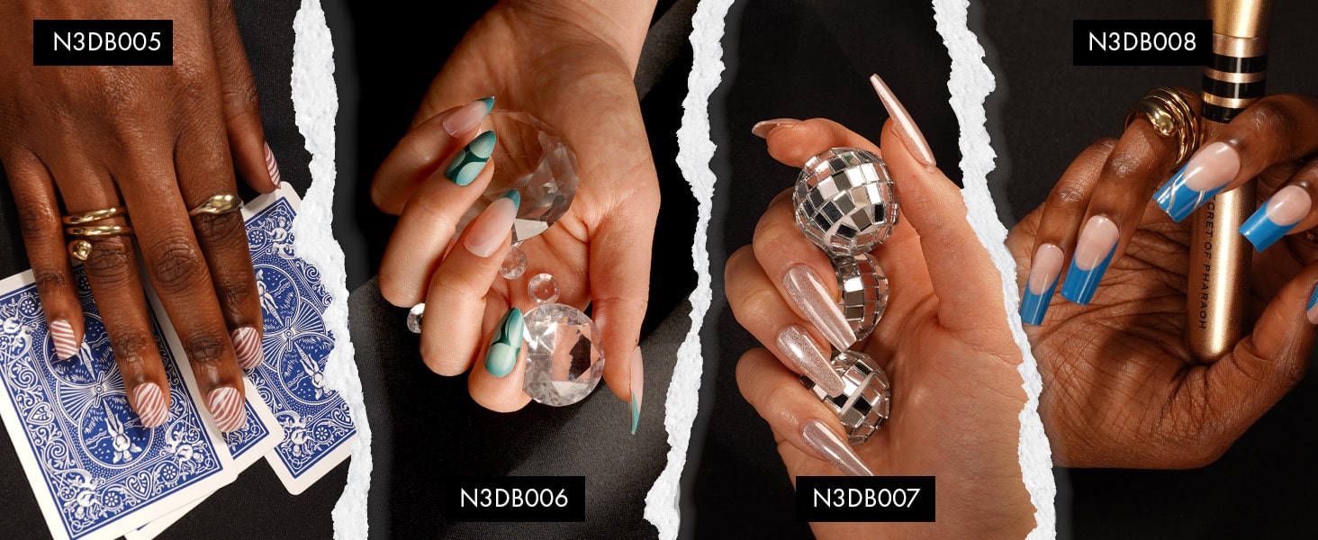 EBIN Press-On Nails Brooklyn Hottie #N3DB007 Long