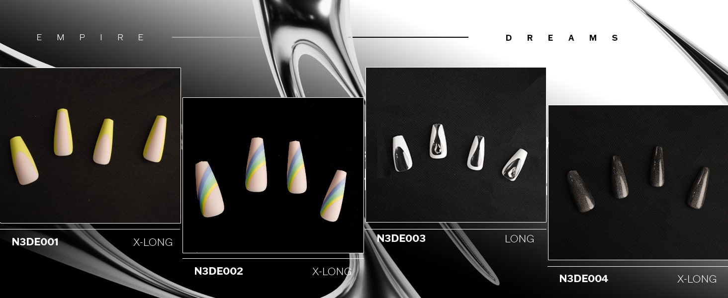 EBIN Press-On Nails Empire Dreams #N3DE008 Long