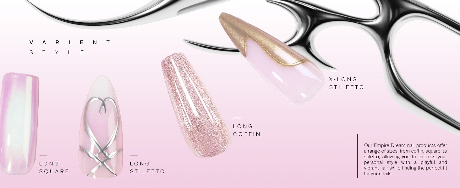 EBIN Press-On Nails Empire Dreams #N3DE004 X-Long