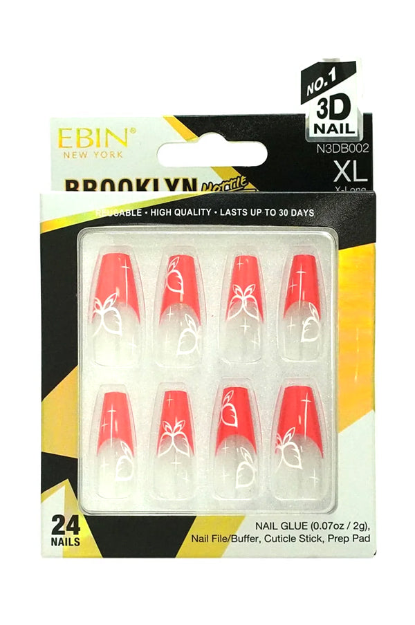 EBIN Press-On Nails Brooklyn Hottie #N3DB002 X-Long