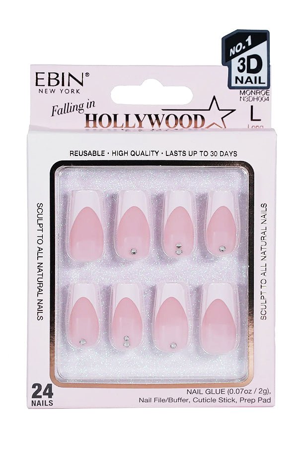 EBIN Press-On Nails Falling in Hollywood - Monroe #NN3DH004 Long