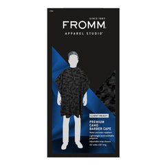 FROMM Premium Client Barber Cape - Black Camo Print