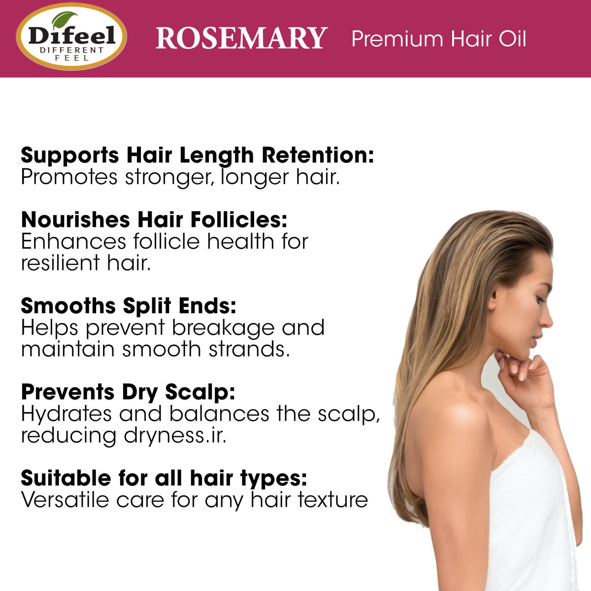 Difeel Premium Hair Oil - Rosemary