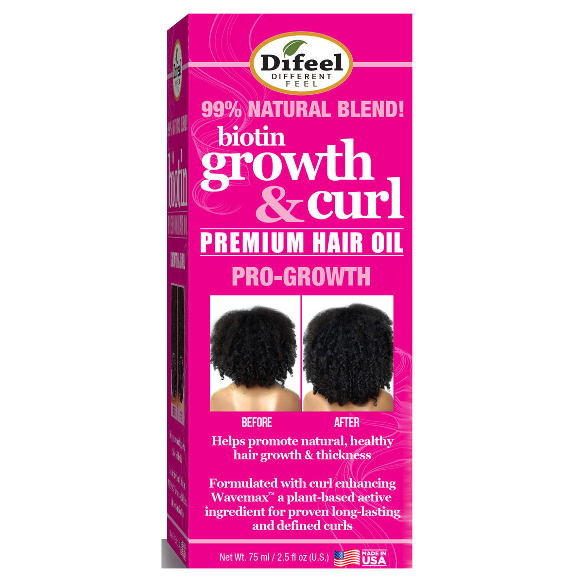 Difeel Biotin Growth & Curl Premium Hair Oil 2.5oz