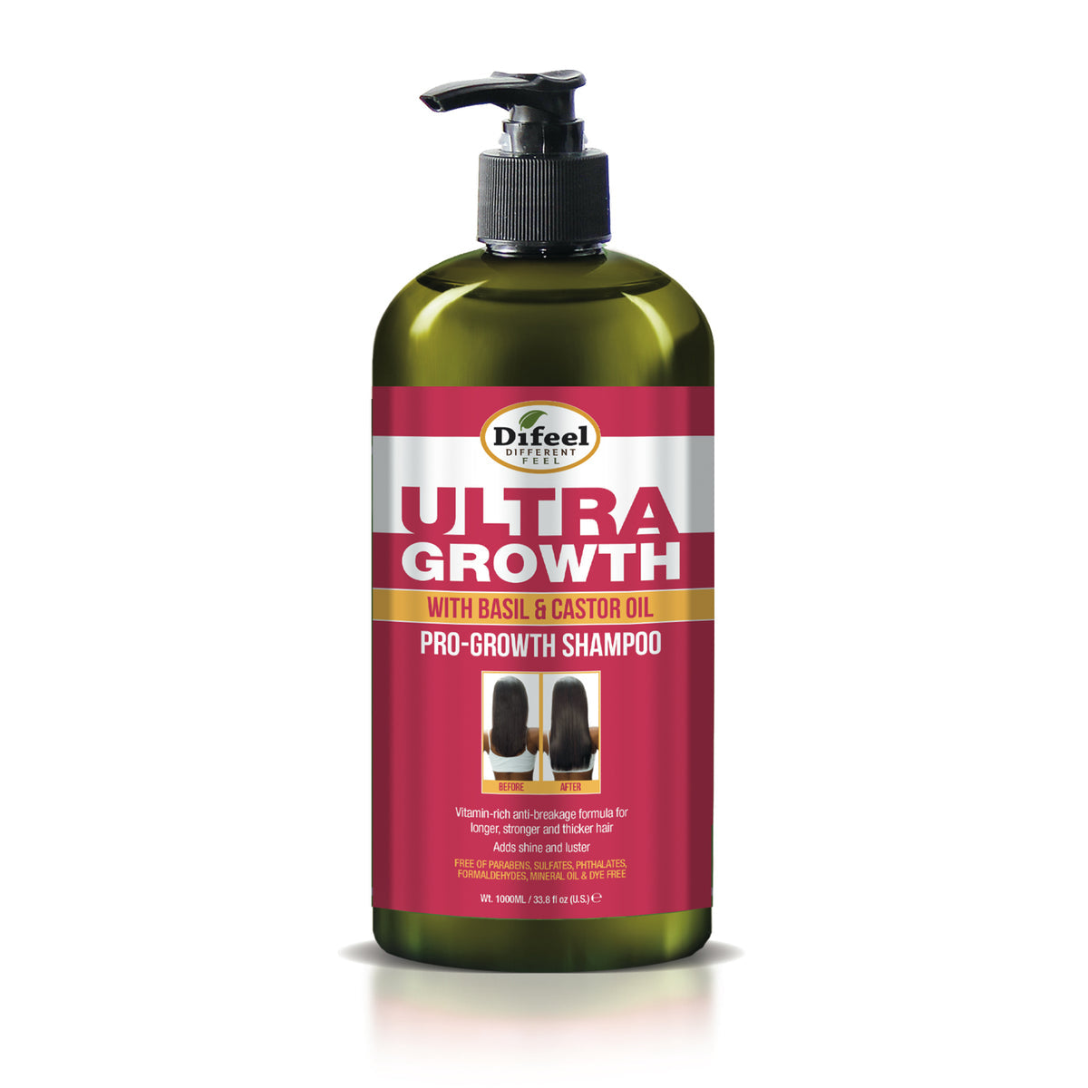 Difeel Ultra Growth Basil & Castor Oil Pro-Growth Shampoo 33.8oz