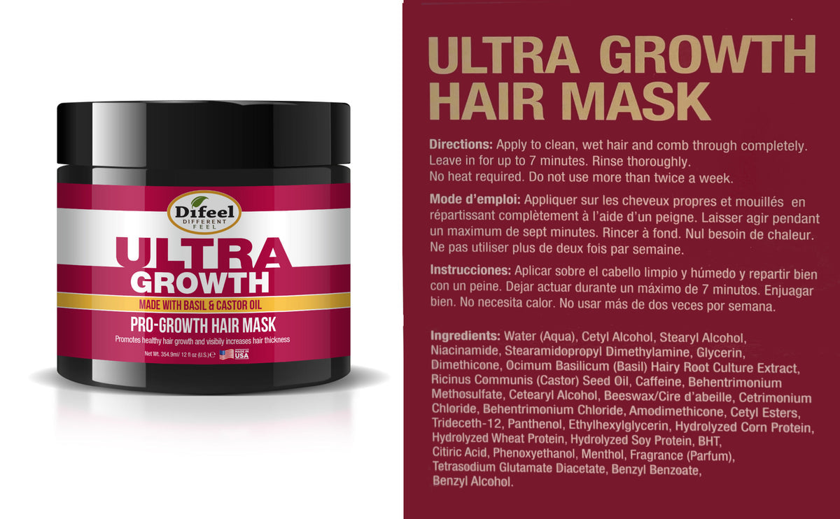 Difeel Ultra Growth Basil & Castor Oil Hair Care Collection