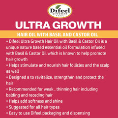 Difeel Ultra Growth Basil & Castor Oil Hair Growth Oil 2.5oz