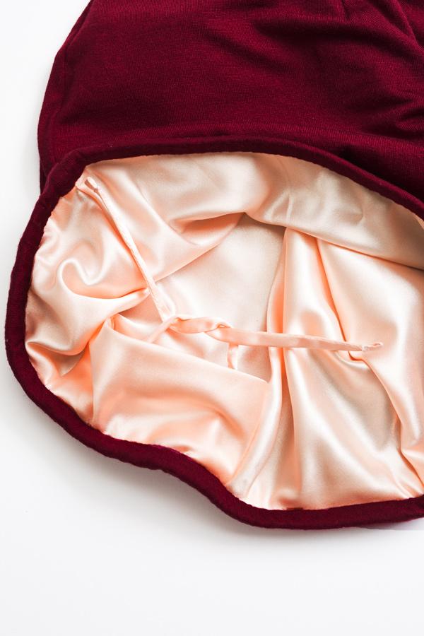 Grace Eleyae Adjustable Slap | Satin-Lined Cap - Wine Red