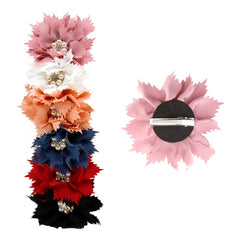 Handmade Flower Hairclips W/ Pearls