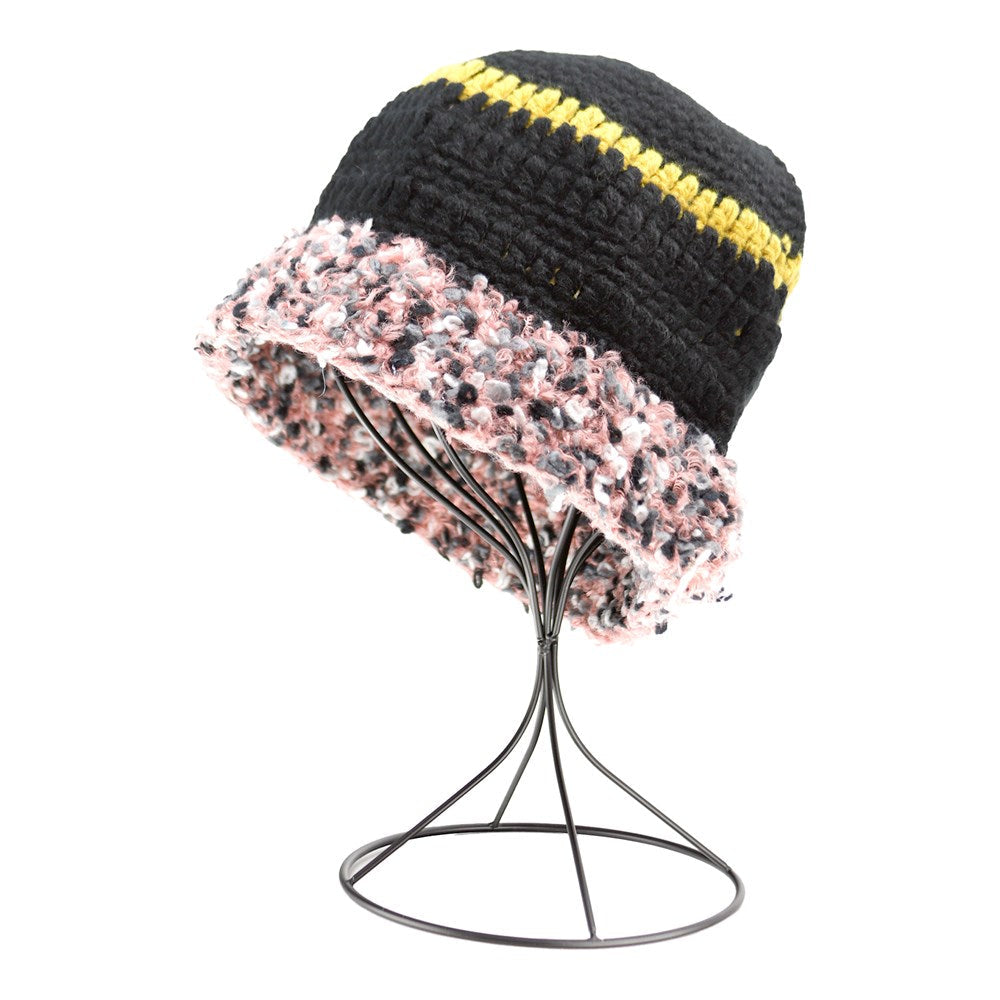 Handmade Fashion Trim Bucket Hat - Black