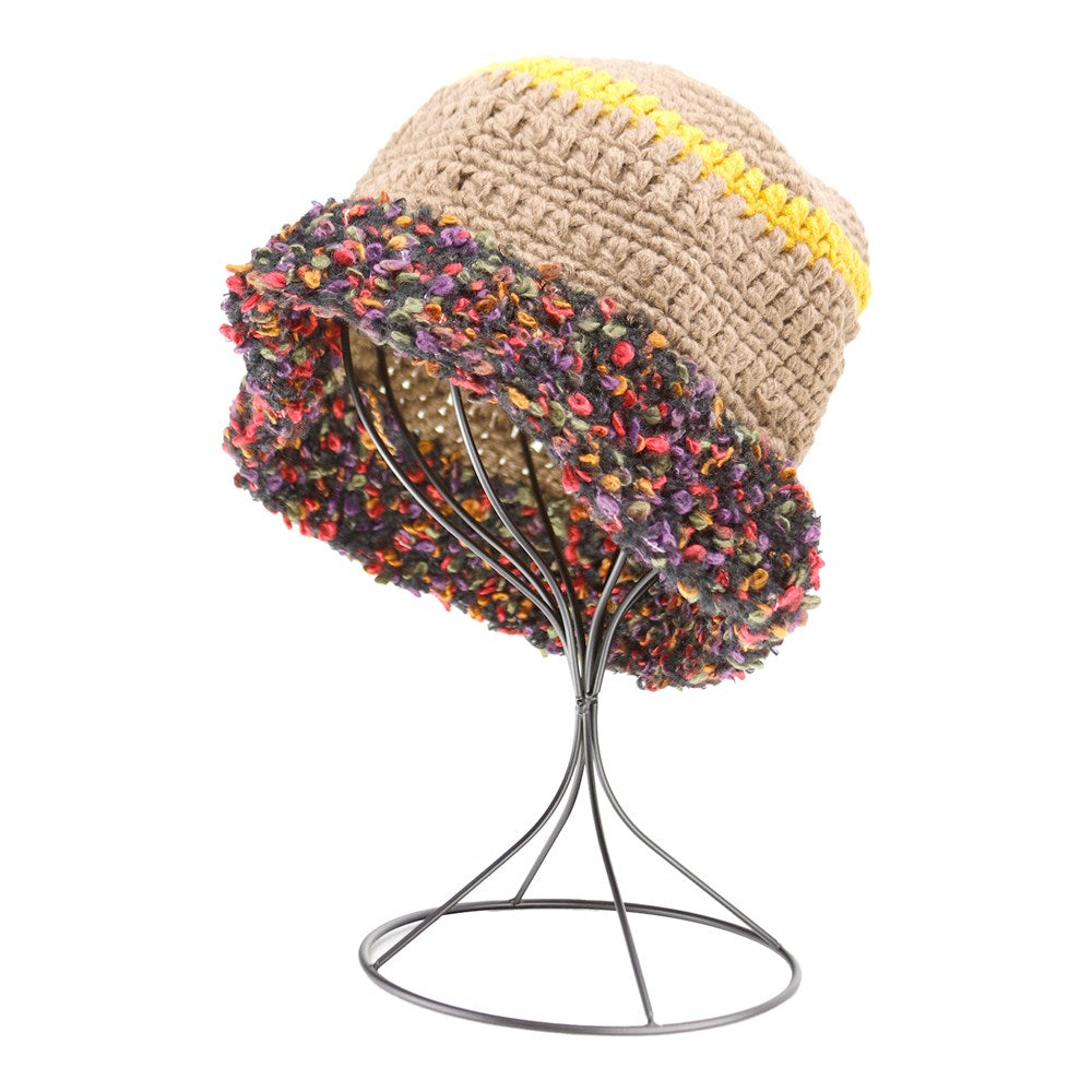 Handmade Fashion Trim Bucket Hat - Khaki