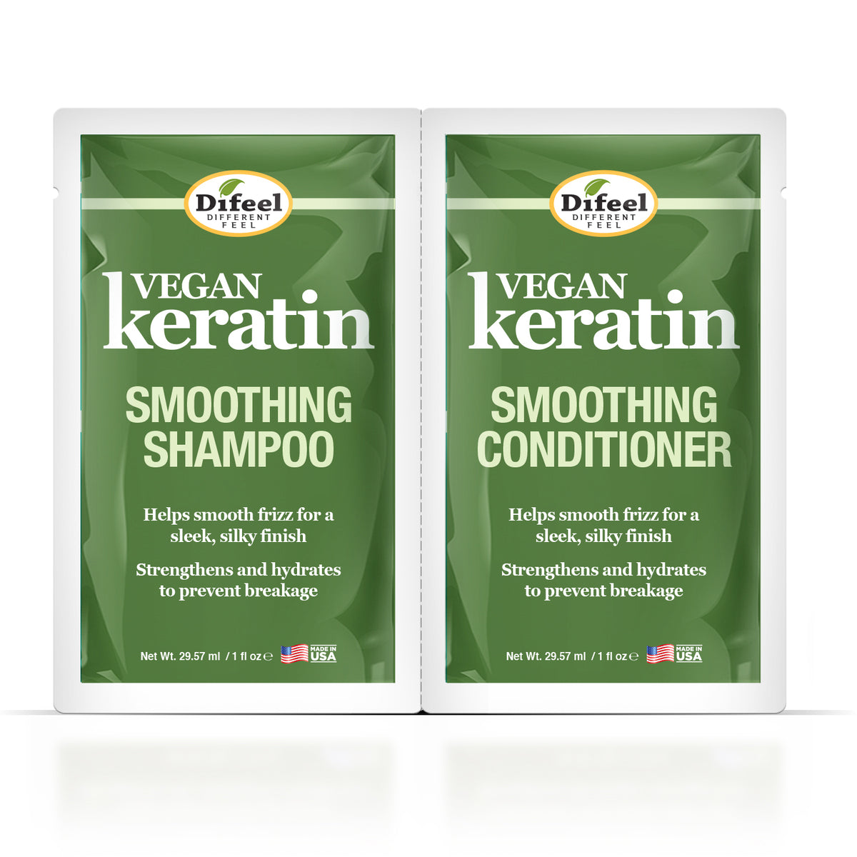 Difeel Vegan Keratin Smoothing Shampoo & Conditioner Combo Packette