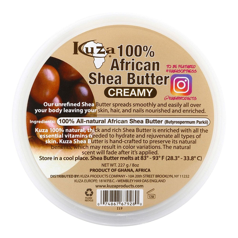 Kuza 100% Pure African Shea Butter White Creamy - 8oz
