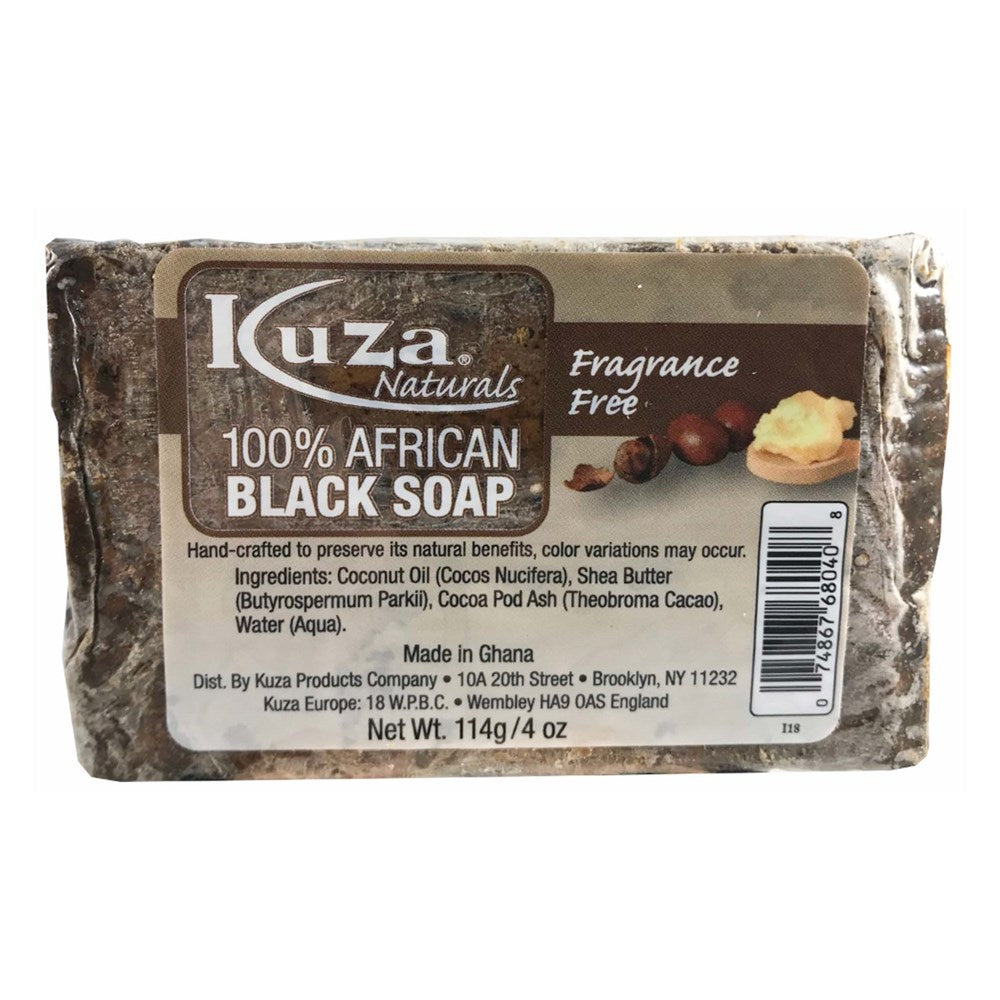Kuza Naturals 100% African Black Soap Fragrance Free
