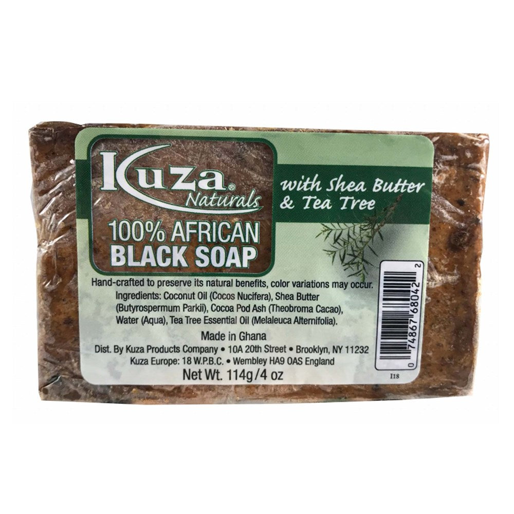 Kuza Naturals 100% African Black Soap with Shea Butter & Tea Tree