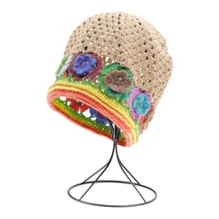 Handmade Fashion Floral Bucket Hat - Khaki