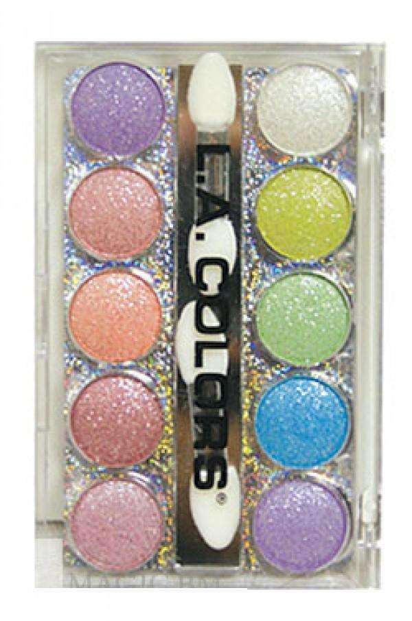 L.A. Colors Glittering Scarlet10 color Eyeshadow