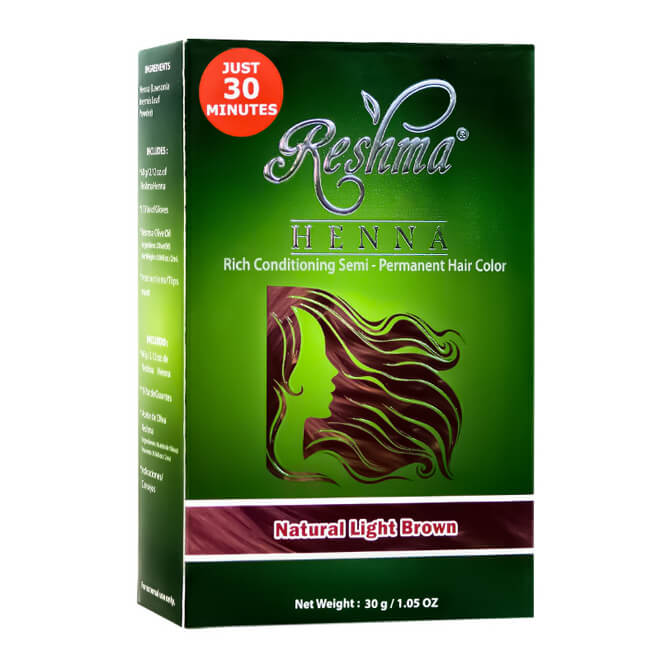 Reshma 30 Minute Henna Semi Permanent Hair Color - Natural Light Brown