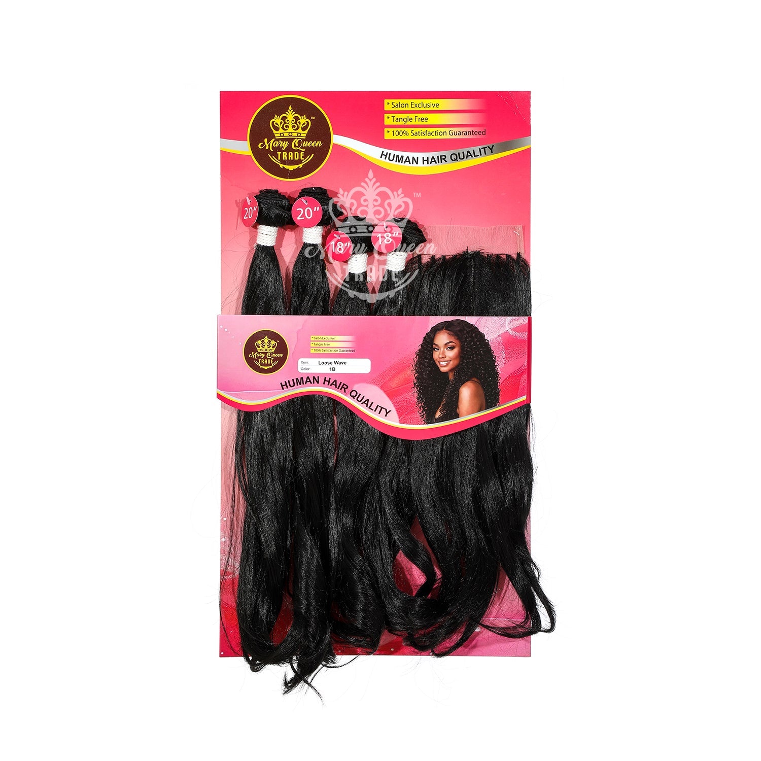 Mary Queen BioProtein™ Loose Wave 4-Bundle Set with Closure – 18"–20"
