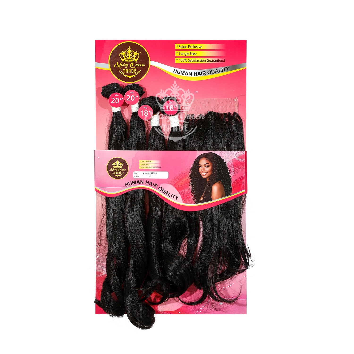 Mary Queen BioProtein™ Loose Wave 4-Bundle Set with Closure – 18"–20"