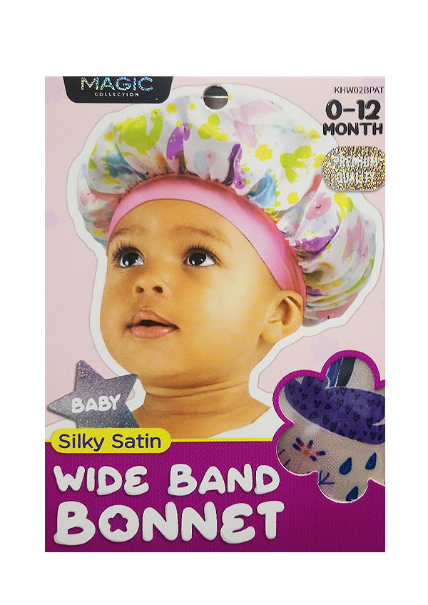 Magic Collection Baby Silky Satin Wide Bonnet #KHW02BPAT